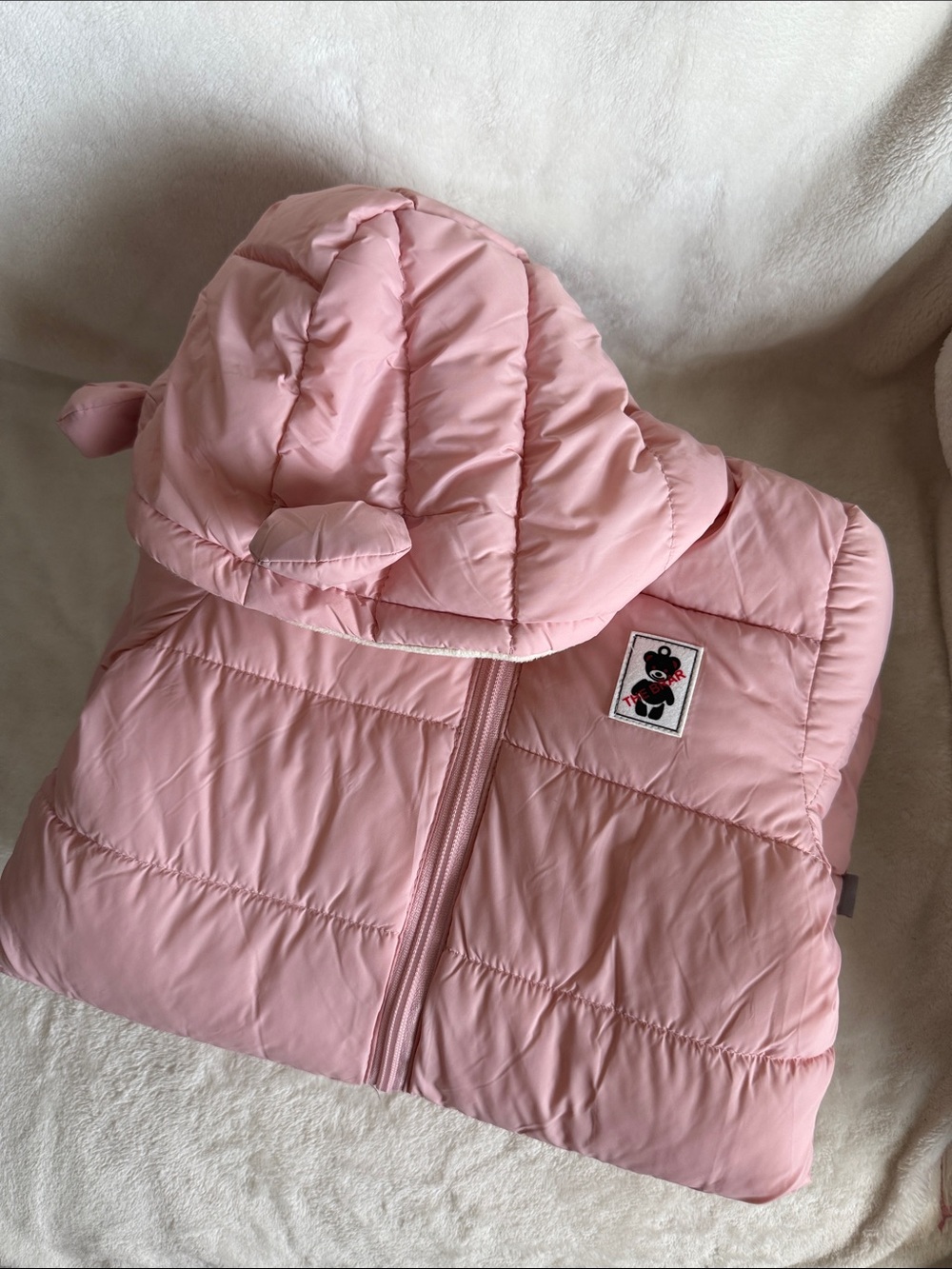 Cozy Pink Quilted Baby Snow Suit with Hood